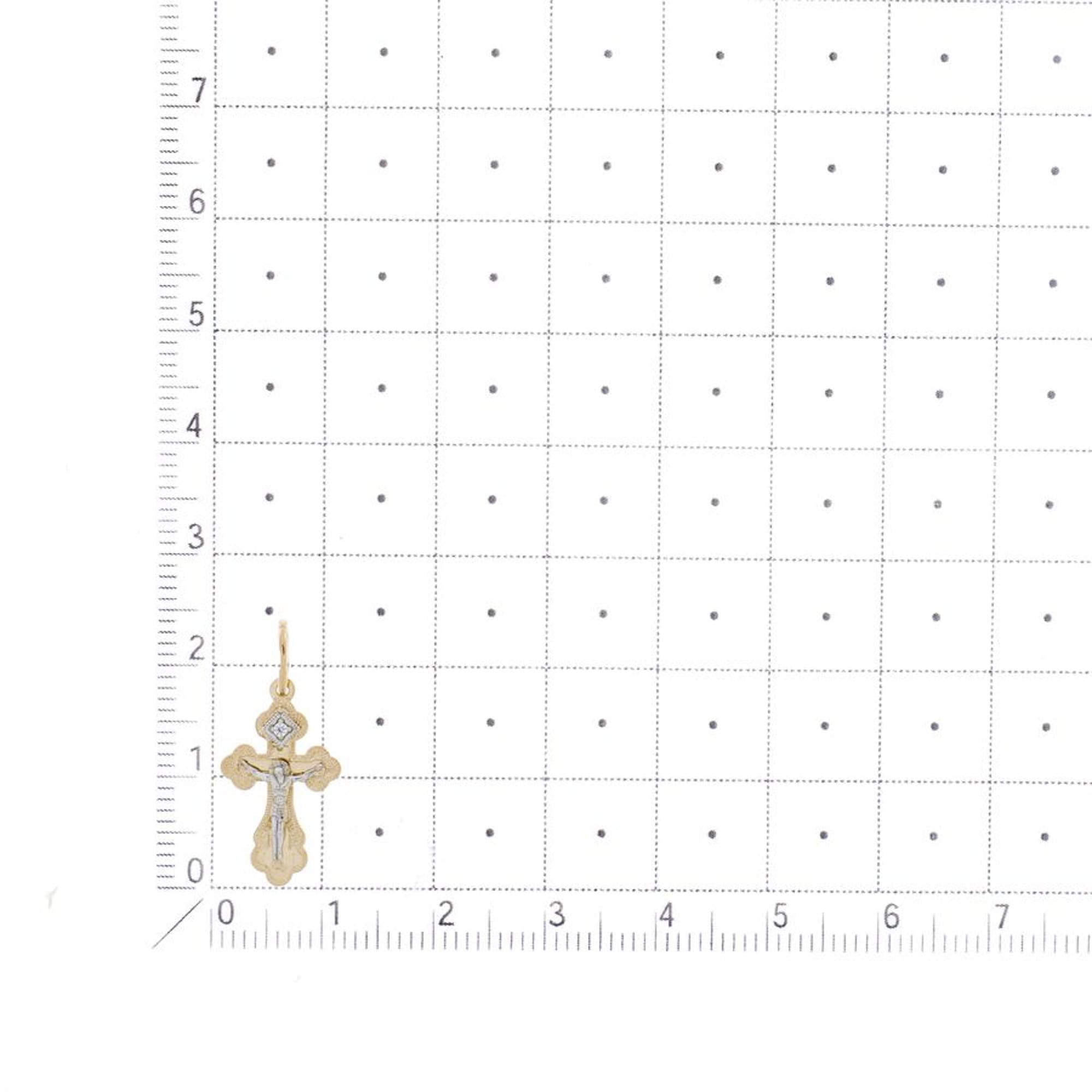 Крест из золота 585 пробы с фианитом KARATOV Т13786116 Золото 585 пр.