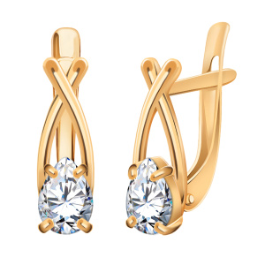 Серьги из золота 585 пробы с фианитом ATOLL 22146