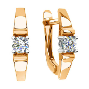 Серьги из золота 585 пробы с фианитом SANIS 01-217382