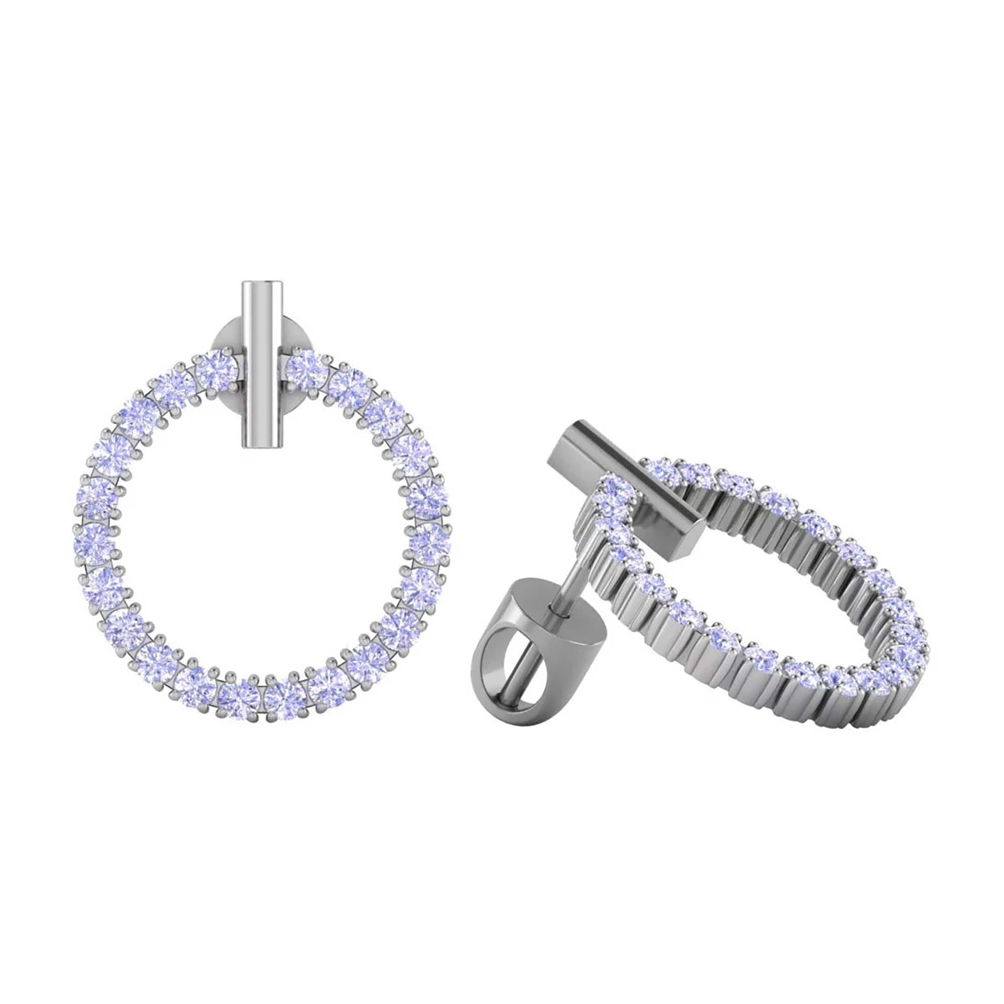 Серьги из серебра 925 пробы с фианитом COUPLE STUDIO 20201300_Round Серебро 925 пр.