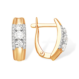 Серьги из золота 585 пробы с фианитом EFREMOV С13212840