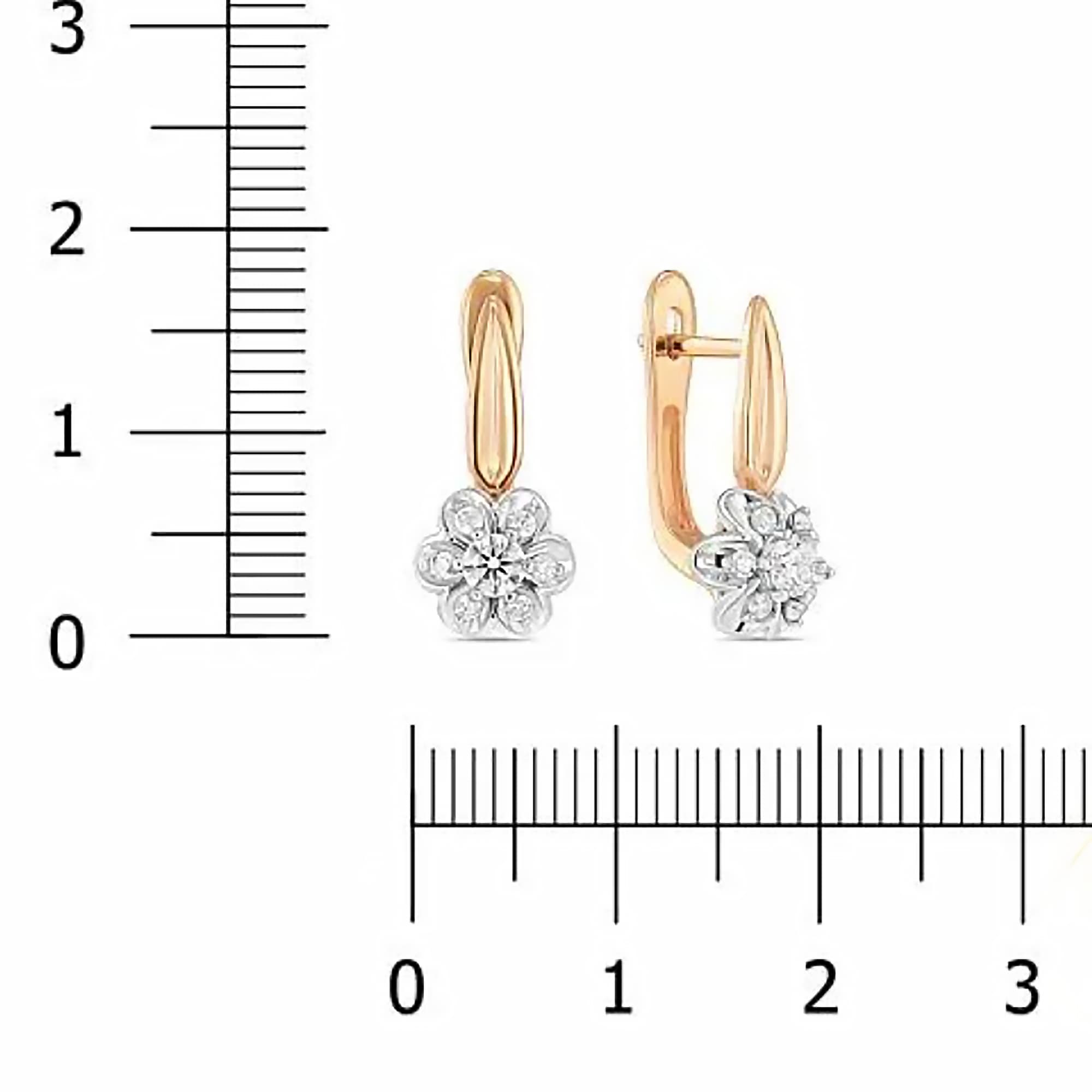 Серьги из золота 585 пробы с бриллиантом MIUZ Diamonds EO1-34443 Золото 585 пр.