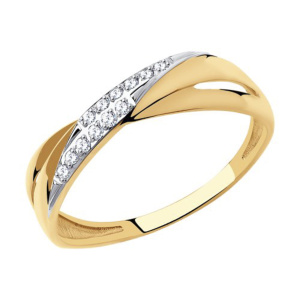 Кольцо из золота 585 пробы с фианитом SOKOLOV 51-110-00963-1