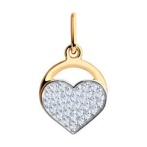 Кулон из золота 585 пробы с фианитом SOKOLOV 035825