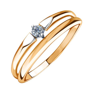 Кольцо из золота 585 пробы с фианитом SANIS 01-116781