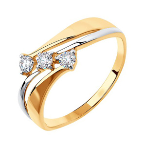 Кольцо из золота 585 пробы с фианитом SOKOLOV 51-110-00860-1