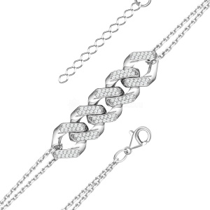 Браслет из серебра 925 пробы с фианитом SALAKATOV 451-10-682