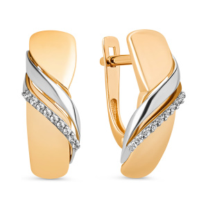 Серьги из золота 585 пробы с фианитом DINASTIA 022212-1102