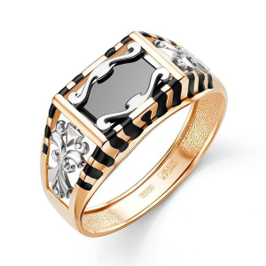 Кольцо из золота 585 пробы с ониксом КАРАВАЕВСКАЯ ЮВЕЛИРНАЯ ФАБРИКА 31-0299