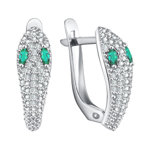 Серьги из серебра 925 пробы с фианитом TALANT 10-72-0003-15754