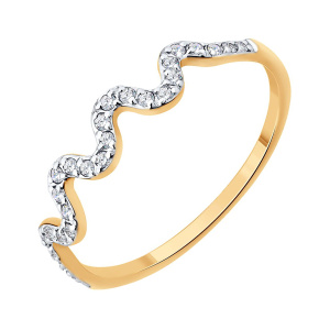 Кольцо из золота 585 пробы с фианитом SOKOLOV 51-110-02889-1