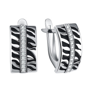 Серьги из серебра 925 пробы с фианитом TALANT 10-76-0001-15418