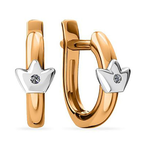 Серьги из золота 585 пробы с фианитом SANIS 01-216756