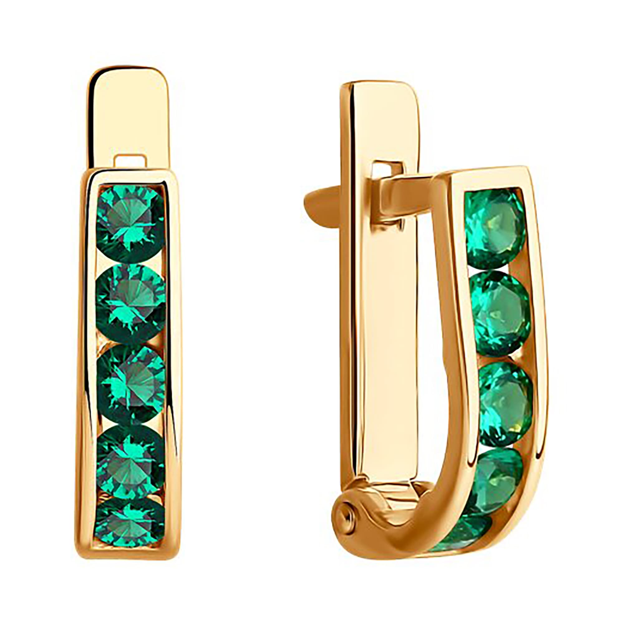 Серьги из золота 585 пробы с фианитом SOKOLOV 021866 