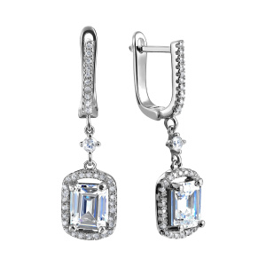 Серьги из серебра 925 пробы с фианитом JUVEDEL СЛ-3266