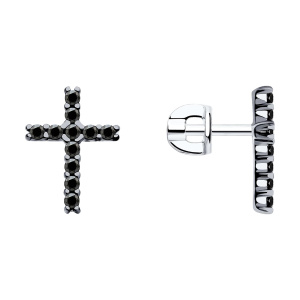 Серьги из серебра 925 пробы с фианитом SOKOLOV 94026495