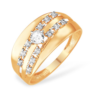 Кольцо из золота 585 пробы с фианитом EFREMOV К13219631