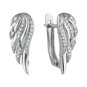Серьги из серебра 925 пробы с фианитом TALANT 10-72-0001-15641
