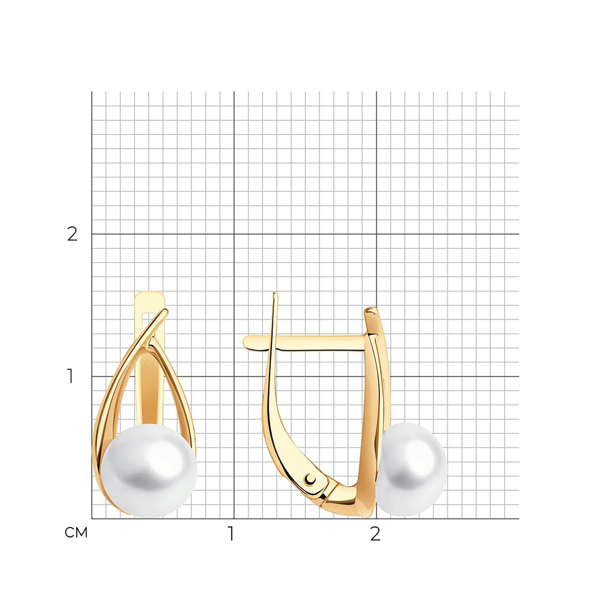 Серьги из золота 585 пробы с жемчугом SOKOLOV 792330 Золото 585 пр.