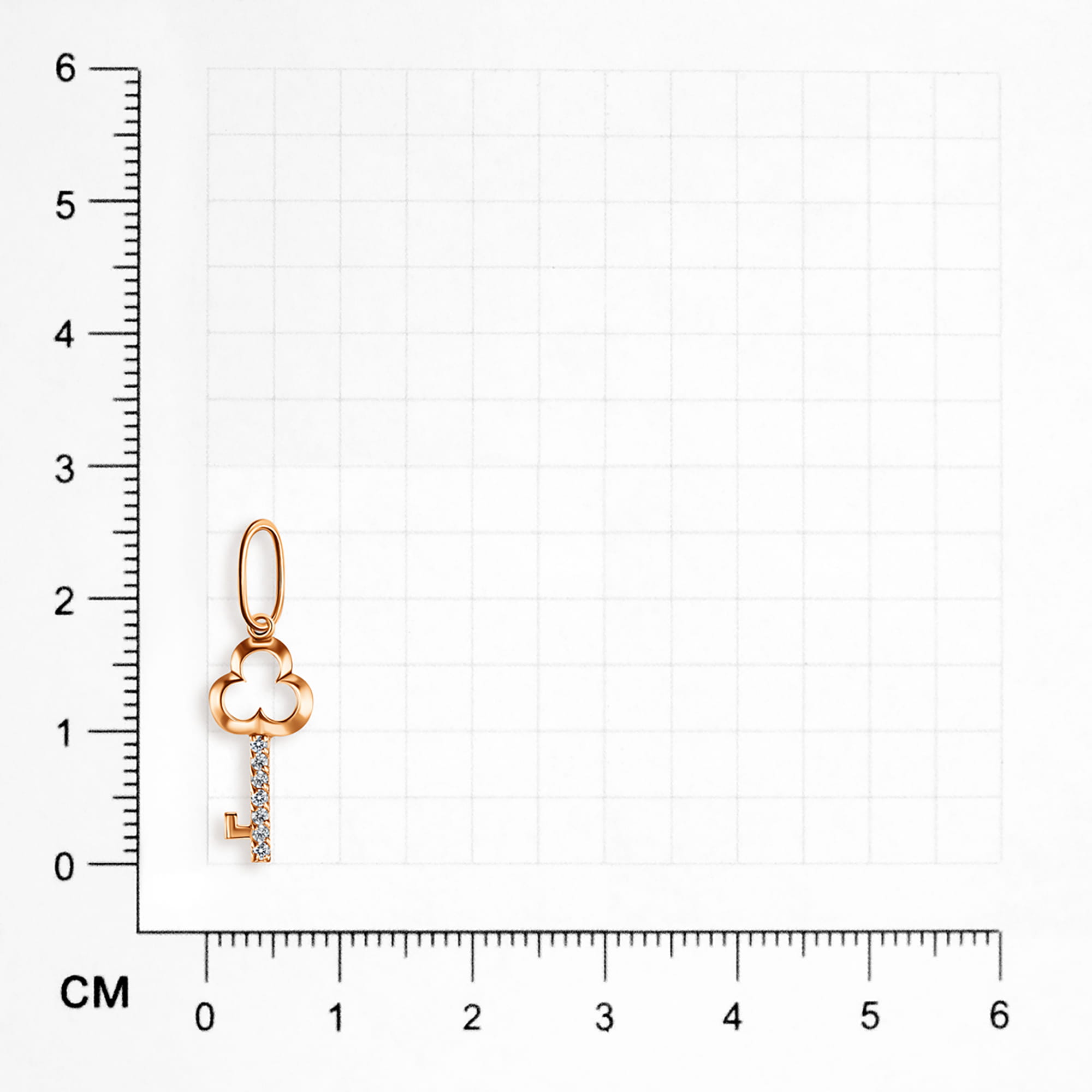 Кулон из золота 585 пробы с фианитом ГОЛДЕН ГЛОБ ПдКлючЛ/бцФ/з585 Золото 585 пр.