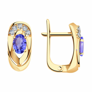 Серьги из золота 585 пробы с бриллиантом АЛЕКСАНДРА ЮЗ 8021589