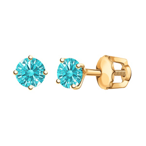 Серьги из золота 585 пробы с фианитом ATOLL 2897sw6
