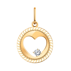 Кулон из золота 585 пробы с фианитом ATOLL 50274