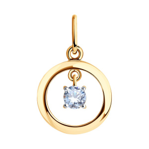 Кулон из золота 585 пробы с фианитом SOKOLOV 51-130-01109-2