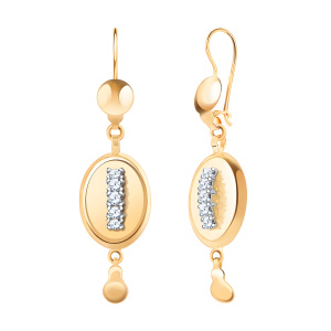 Серьги из золота 585 пробы с фианитом ATOLL 2825