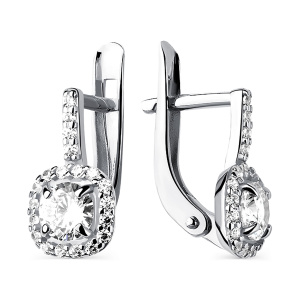 Серьги из серебра 925 пробы с фианитом АЛМАЗ-ХОЛДИНГ 320701F690л