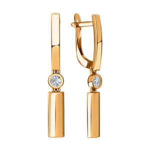 Серьги из золота 585 пробы с фианитом SANIS 01-218102