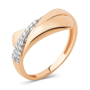 Кольцо из золота 585 пробы с фианитом DINASTIA 023011-1102