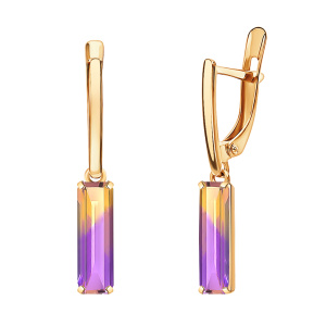 Серьги из золота 585 пробы с аметрином ATOLL 90013с-Амн