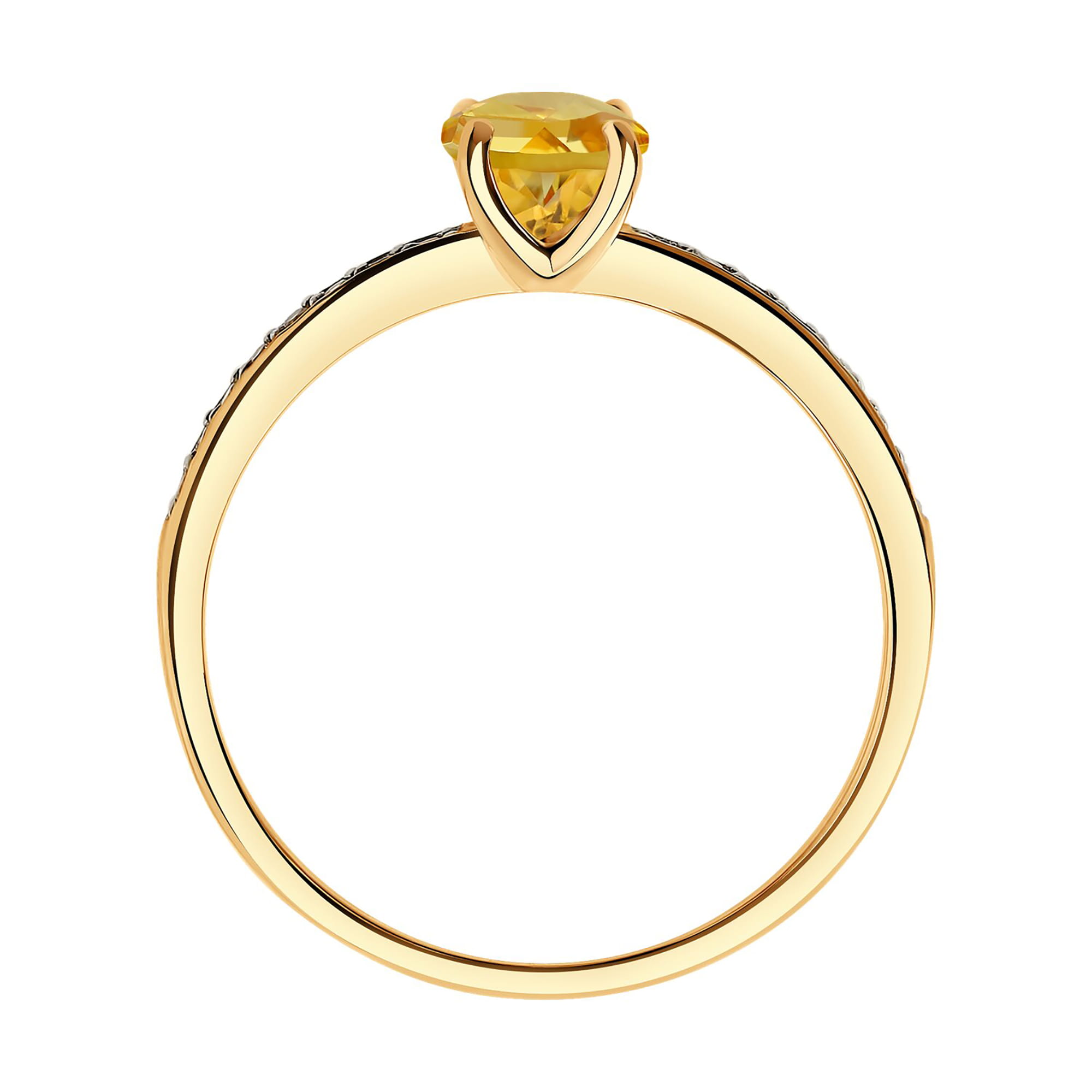 Кольцо из золота 585 пробы с цитрином SOKOLOV 716695 Золото 585 пр.