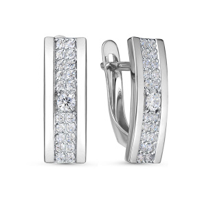 Серьги из серебра 925 пробы с фианитом DEL'TA с1200931