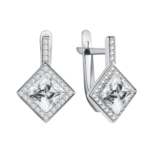 Серьги из серебра 925 пробы с фианитом TALANT 10-72-0001-21139