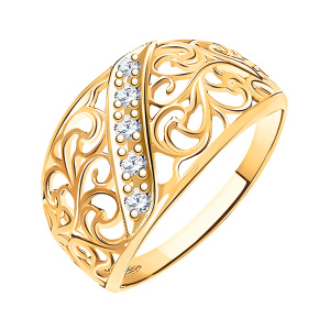 Кольцо из золота 585 пробы с фианитом ATOLL 1353