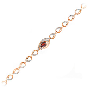 Браслет из золота 585 пробы с гранатом АЛЕКСАНДРА ЮЗ бр147-2-01