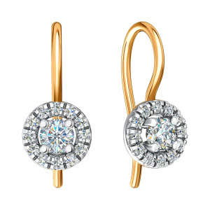 Серьги из золота 585 пробы с фианитом SANIS 01-215516