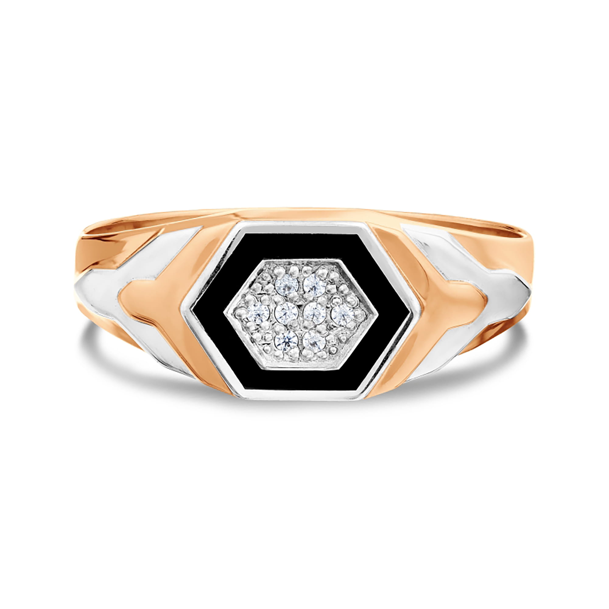 Печатка из золота 585 пробы с эмалью KARATOV Т15204А261 