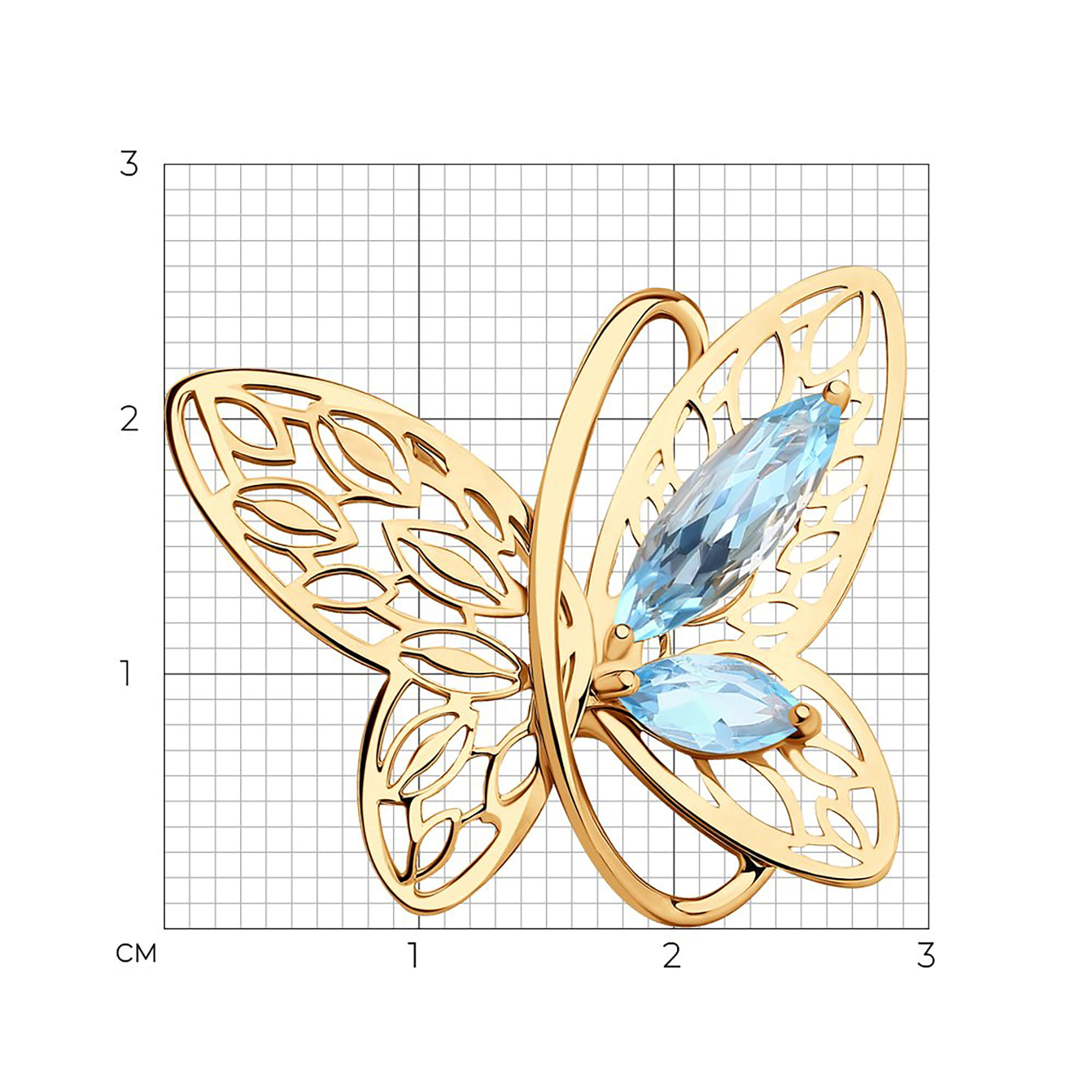 Кулон из золота 585 пробы с топазом SOKOLOV 732342 Золото 585 пр.