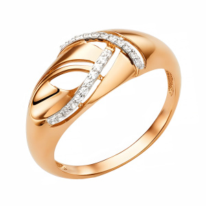 Кольцо из золота 585 пробы с фианитом DINASTIA 003131-1102