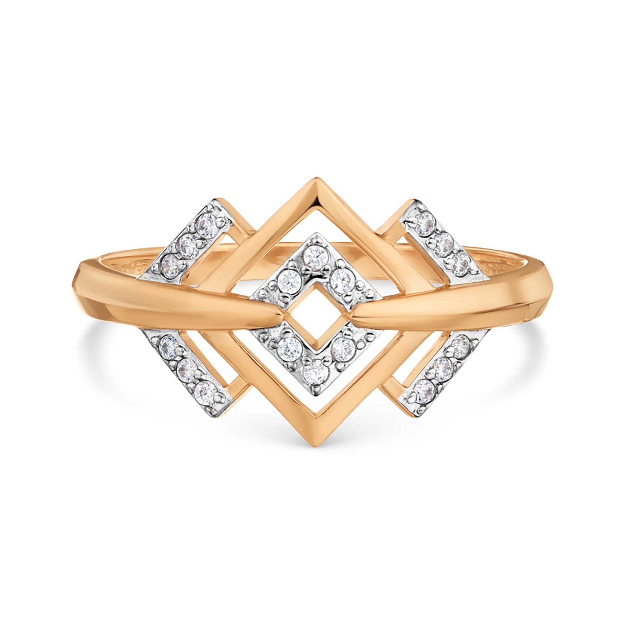 Кольцо из золота 585 пробы с фианитом KARATOV Т14701А360 