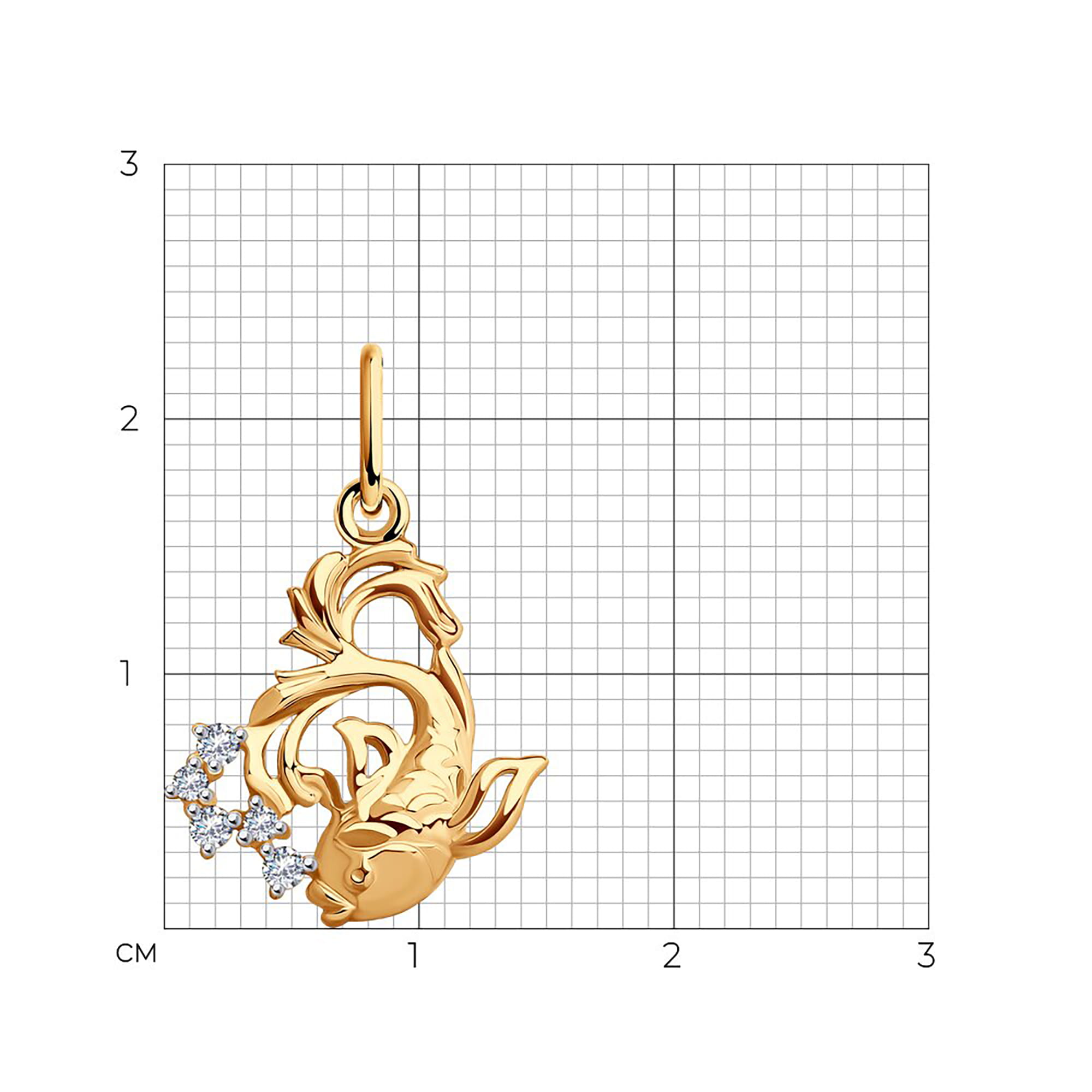 Кулон из золота 585 пробы с фианитом SOKOLOV 51-130-01638-1 Золото 585 пр.