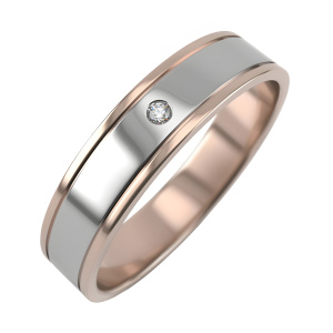 Кольцо из золота 585 пробы с бриллиантом GRAF КОЛЬЦОВ 03355-1бр/бк