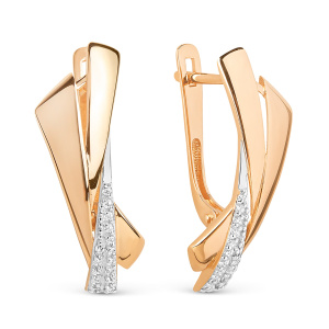 Серьги из золота 585 пробы с фианитом DINASTIA 023012-1102