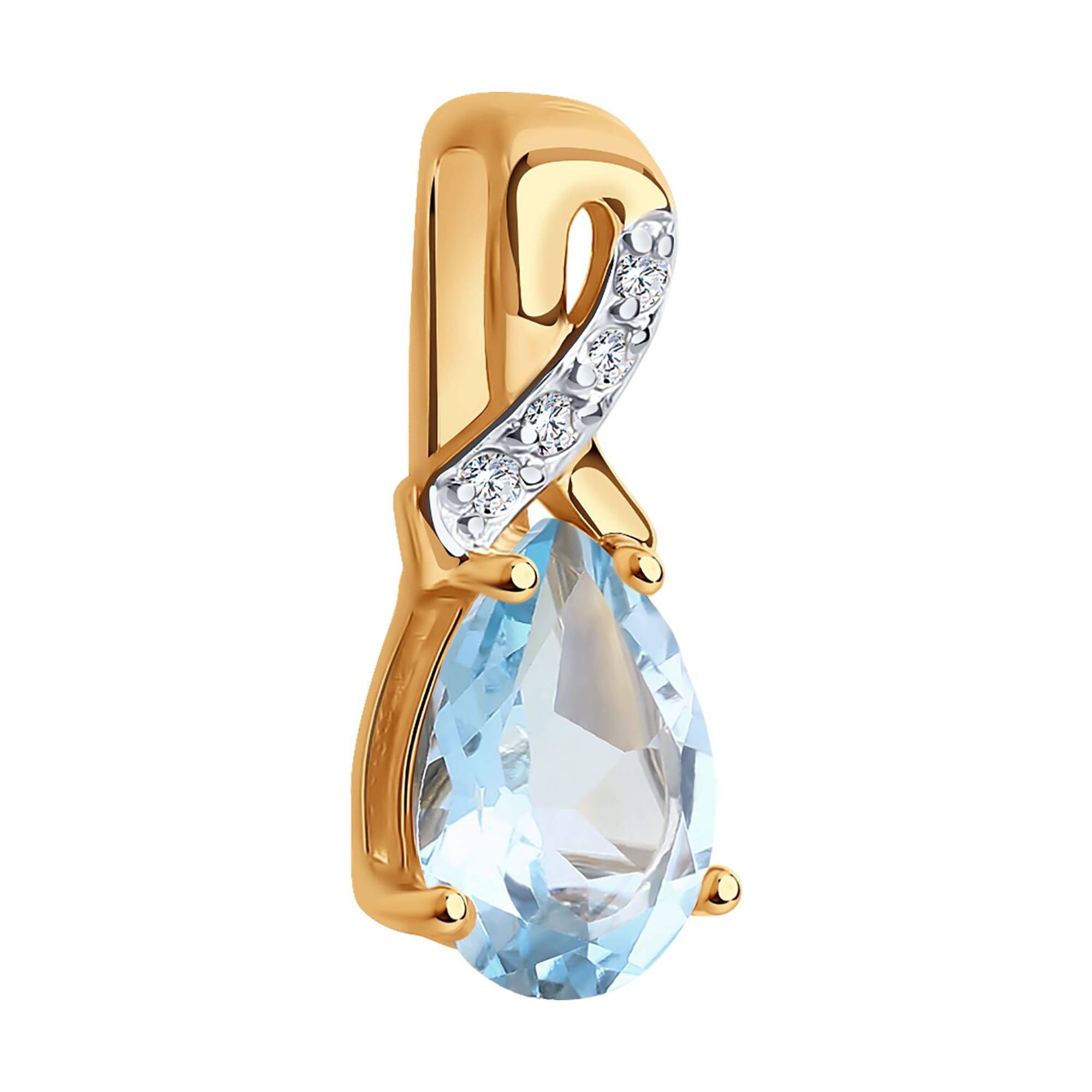 Кулон из золота 585 пробы с топазом SOKOLOV 732359 Золото 585 пр.