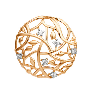 Кулон из золота 585 пробы с фианитом DINASTIA 012243-1102