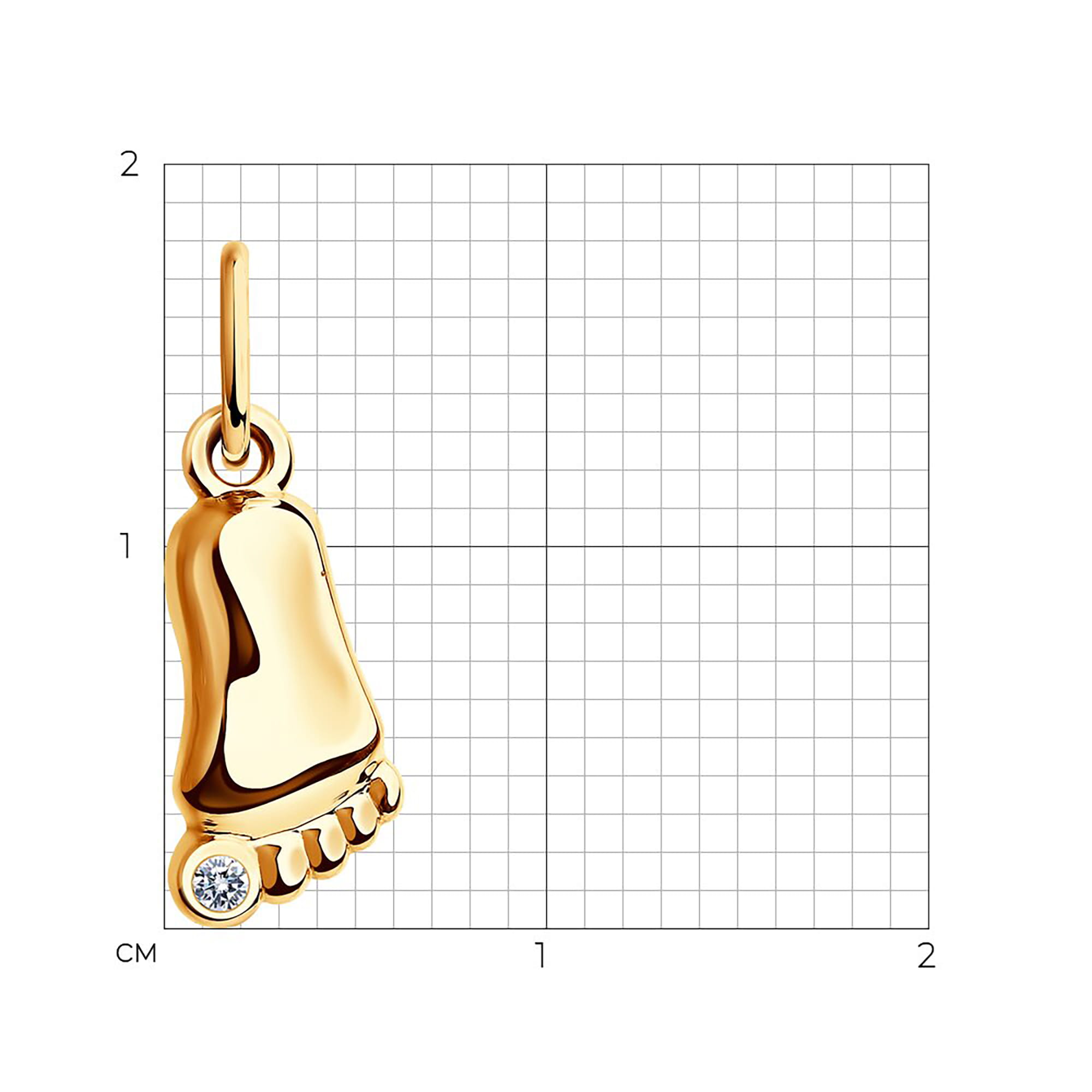 Кулон из золота 585 пробы с фианитом SOKOLOV 034726 Золото 585 пр.