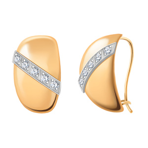 Серьги из золота 585 пробы с фианитом ATOLL 20199